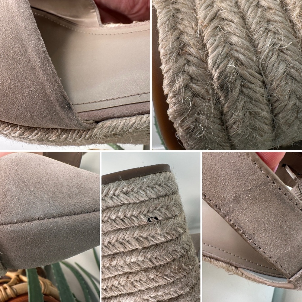 Marc Fisher LTD Malita Espadrille Wedge Sandals Taupe Suede Ankle Strap 11M - Picture 11 of 11